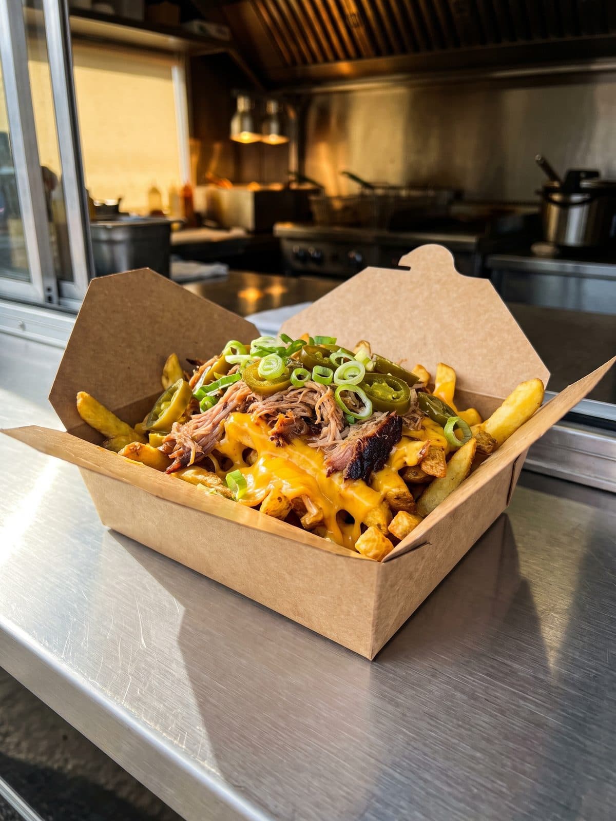 Loaded fries with toppings, relit with PlateRefresh